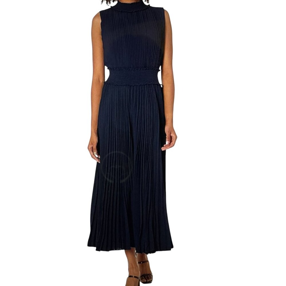 LIke new Nanette Lepore High Neck Pleated Sleeveless Maxi Dress Size 10